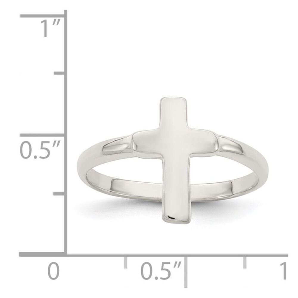 Kazi Luxury Sterling Silver Solid Cross Ring - image 3
